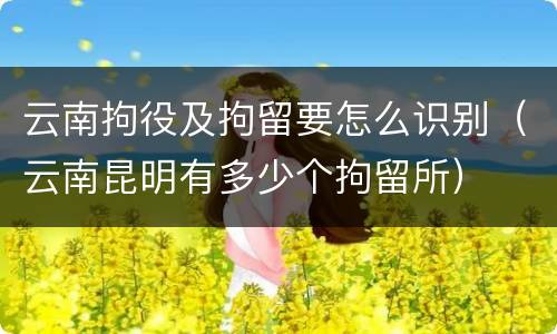 云南拘役及拘留要怎么识别（云南昆明有多少个拘留所）