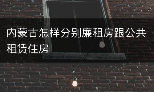 内蒙古怎样分别廉租房跟公共租赁住房