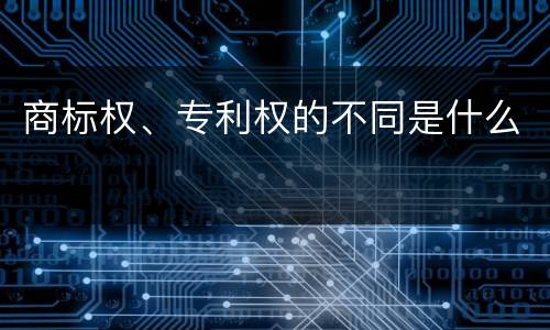 商标权、专利权的不同是什么