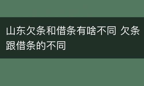 山东欠条和借条有啥不同 欠条跟借条的不同