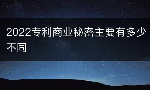 2022专利商业秘密主要有多少不同