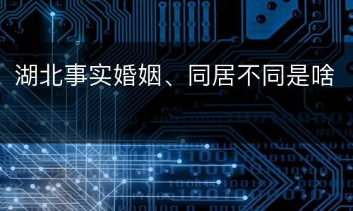 湖北事实婚姻、同居不同是啥
