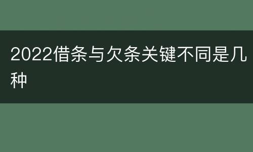2022借条与欠条关键不同是几种