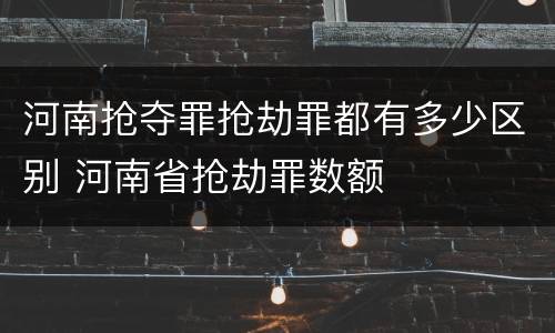 河南抢夺罪抢劫罪都有多少区别 河南省抢劫罪数额
