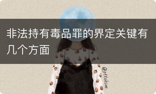 非法持有毒品罪的界定关键有几个方面