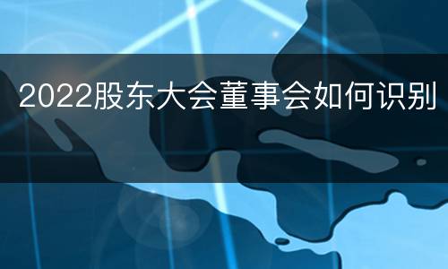 2022股东大会董事会如何识别