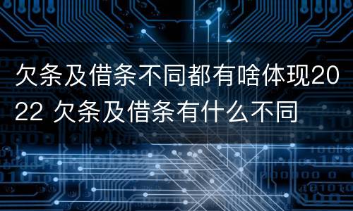 欠条及借条不同都有啥体现2022 欠条及借条有什么不同