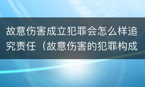 故意伤害成立犯罪会怎么样追究责任（故意伤害的犯罪构成）
