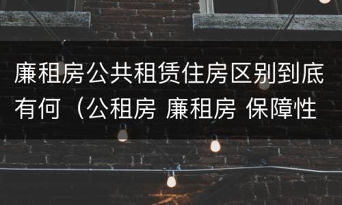 廉租房公共租赁住房区别到底有何（公租房 廉租房 保障性住房区别）