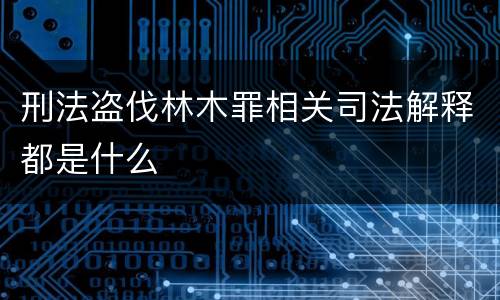 刑法盗伐林木罪相关司法解释都是什么