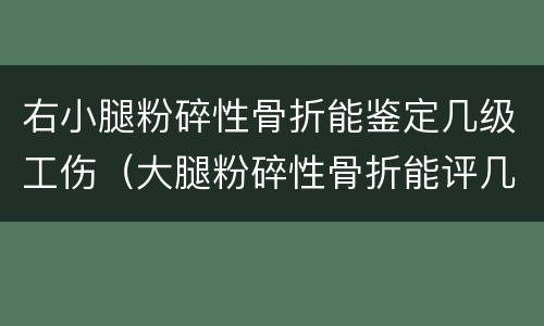 右小腿粉碎性骨折能鉴定几级工伤（大腿粉碎性骨折能评几级伤残鉴定）