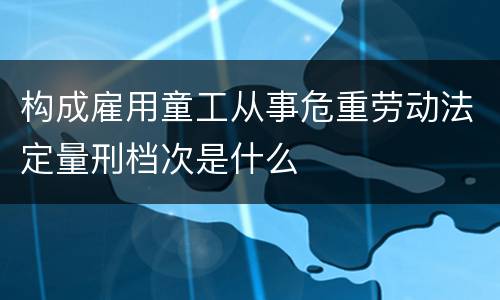 构成雇用童工从事危重劳动法定量刑档次是什么