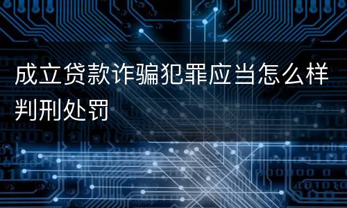 成立贷款诈骗犯罪应当怎么样判刑处罚
