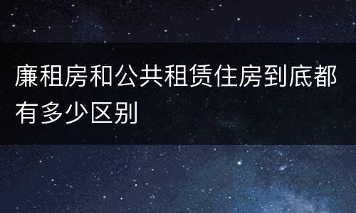 廉租房和公共租赁住房到底都有多少区别