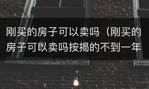 刚买的房子可以卖吗（刚买的房子可以卖吗按揭的不到一年）