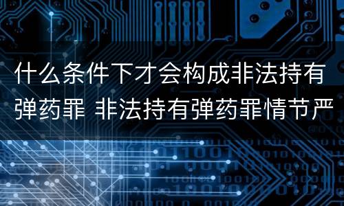 什么条件下才会构成非法持有弹药罪 非法持有弹药罪情节严重