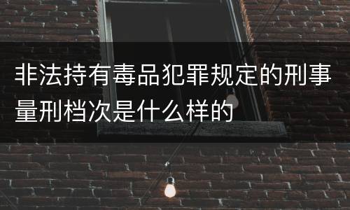 非法持有毒品犯罪规定的刑事量刑档次是什么样的