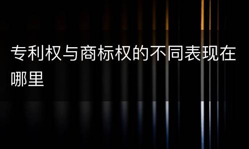 专利权与商标权的不同表现在哪里