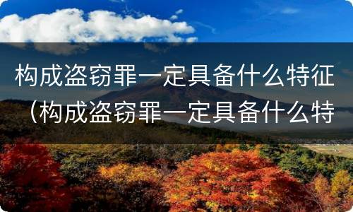 构成盗窃罪一定具备什么特征（构成盗窃罪一定具备什么特征和条件）