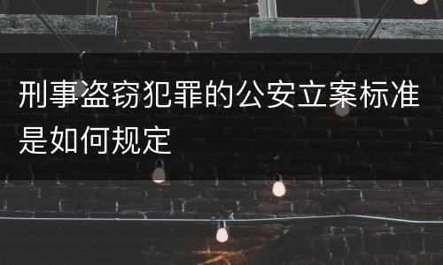 刑事盗窃犯罪的公安立案标准是如何规定