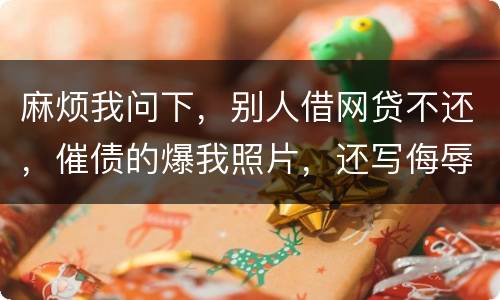 麻烦我问下，别人借网贷不还，催债的爆我照片，还写侮辱的话，犯法么，我要怎么做