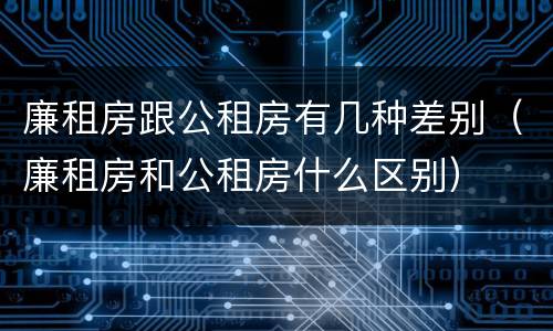 廉租房跟公租房有几种差别（廉租房和公租房什么区别）