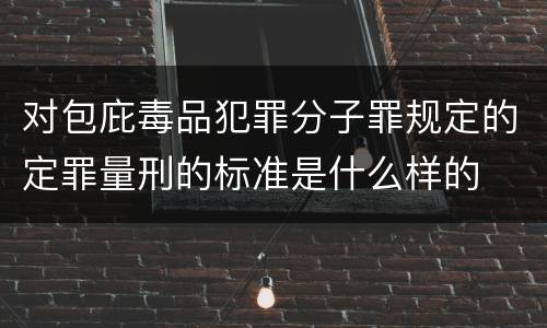 对包庇毒品犯罪分子罪规定的定罪量刑的标准是什么样的
