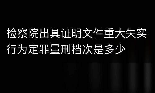 检察院出具证明文件重大失实行为定罪量刑档次是多少