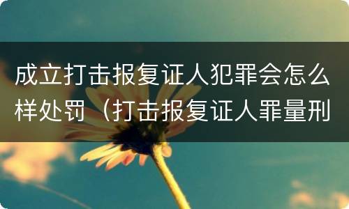 成立打击报复证人犯罪会怎么样处罚（打击报复证人罪量刑）