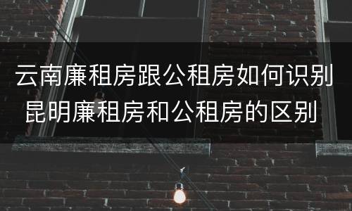 云南廉租房跟公租房如何识别 昆明廉租房和公租房的区别