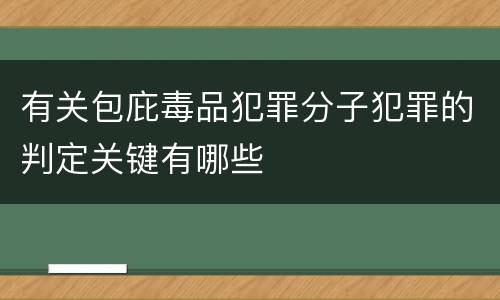 有关包庇毒品犯罪分子犯罪的判定关键有哪些