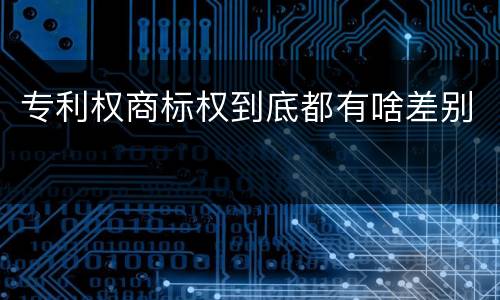 专利权商标权到底都有啥差别