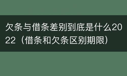 欠条与借条差别到底是什么2022（借条和欠条区别期限）
