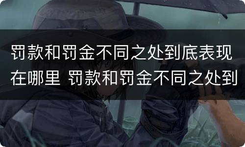 罚款和罚金不同之处到底表现在哪里 罚款和罚金不同之处到底表现在哪里呢