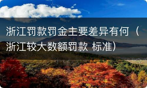 浙江罚款罚金主要差异有何（浙江较大数额罚款 标准）