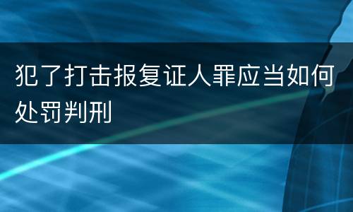 犯了打击报复证人罪应当如何处罚判刑