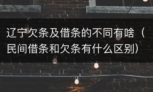 辽宁欠条及借条的不同有啥（民间借条和欠条有什么区别）