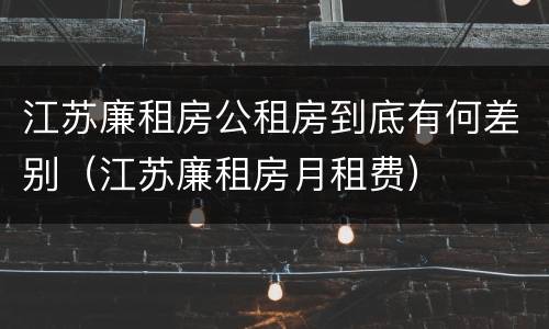 江苏廉租房公租房到底有何差别（江苏廉租房月租费）