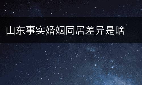 山东事实婚姻同居差异是啥