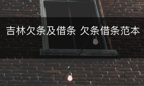 吉林欠条及借条 欠条借条范本