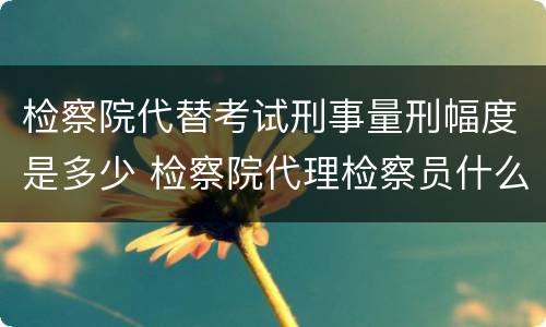检察院代替考试刑事量刑幅度是多少 检察院代理检察员什么意思