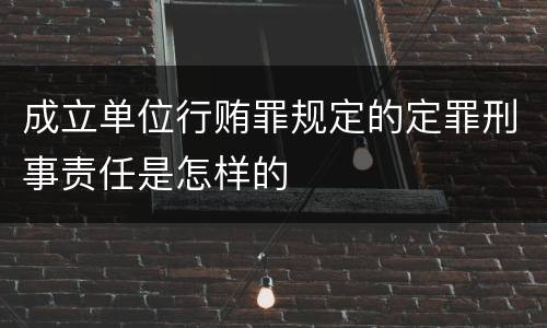 成立单位行贿罪规定的定罪刑事责任是怎样的