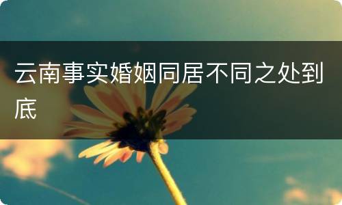 云南事实婚姻同居不同之处到底