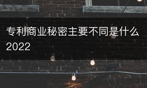 专利商业秘密主要不同是什么2022