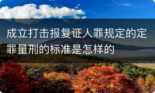 成立打击报复证人罪规定的定罪量刑的标准是怎样的
