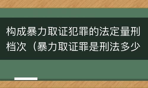 构成暴力取证犯罪的法定量刑档次（暴力取证罪是刑法多少条）