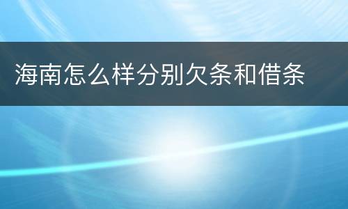海南怎么样分别欠条和借条