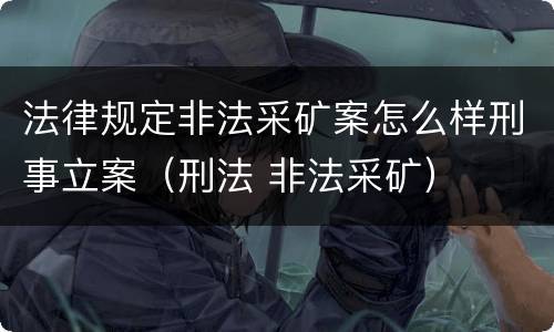 法律规定非法采矿案怎么样刑事立案（刑法 非法采矿）