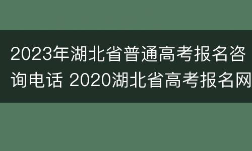 2023年湖北省普通高考报名咨询电话 2020湖北省高考报名网站登录