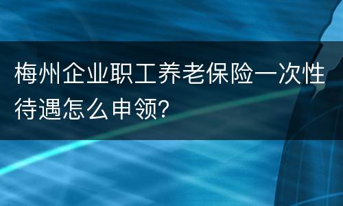 梅州企业职工养老保险一次性待遇怎么申领？